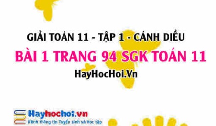 Giải bài 1 trang 94 Toán 11 tập 1 SGK Cánh Diều